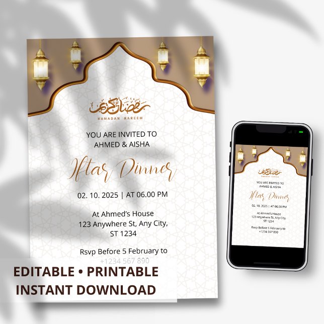 Iftar Dinner Einladung ramadan braune Goldmoschee (Von Creator hochgeladen)