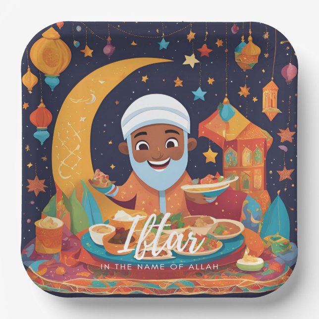 Iftar Disposable Vater Teller (Vorderseite)