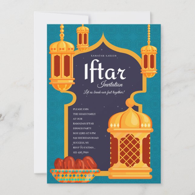 Iftar-Laternen-Abendgesellschaft Einladung (Vorderseite)