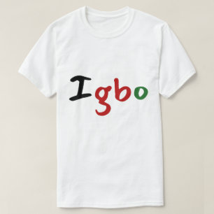 Igbo-farbiger Pan-afrikanischer Text T-Shirt