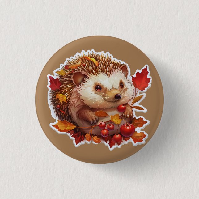 Igel-Abenteuer im Herbst Button (Vorderseite)