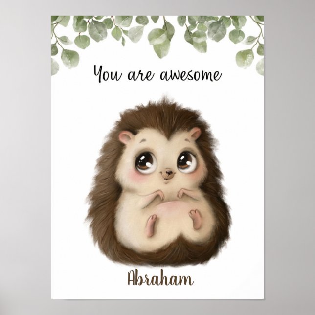 Igel-Affirmationen, benutzerdefinierbar Poster (Vorne)