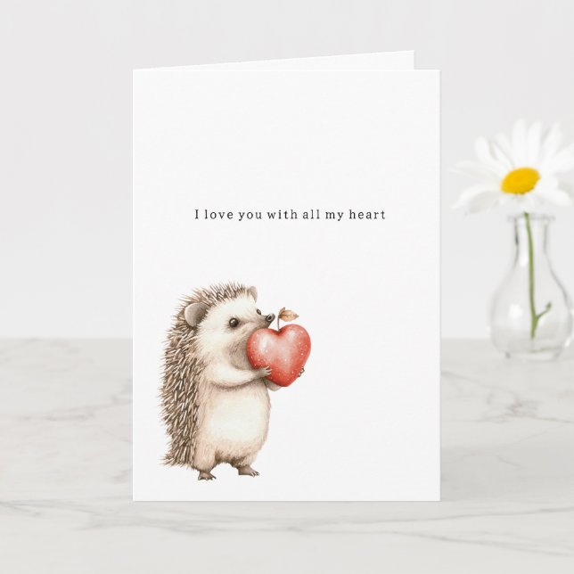 Igel All mein Herz Liebe Karte (Kleine Pflanze)