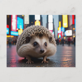 Igel am Times Square Feiertagspostkarte