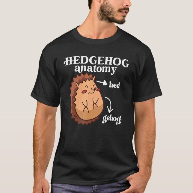 Igel Anatomie Körperteile Niedliche Igel T-Shirt (Vorderseite)
