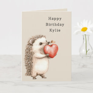 Igel Apple Heart Birthday Karte