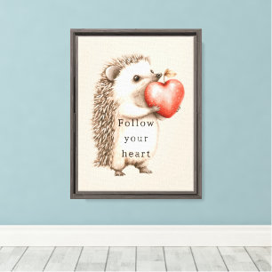 Igel Apple Heart Leinwanddruck