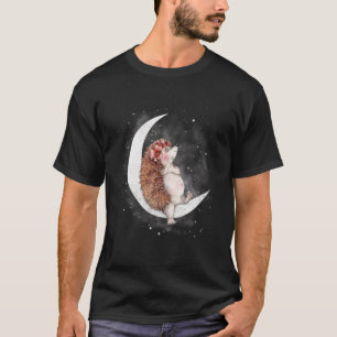Igel auf dem Halbmond für Tiere T-Shirt