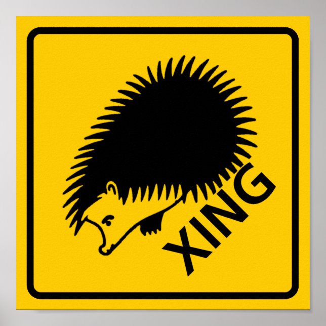 Igel - Autobahnzeichen Poster (Vorne)