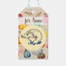 Igel Autumn Art Custom Gift Tag Geschenkanhänger