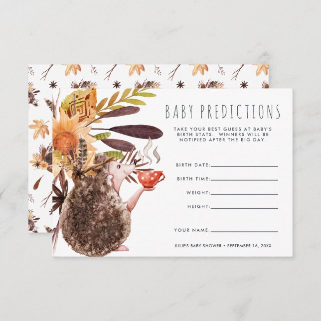 Igel | Baby Shooting Game Einladung (Vorne/Hinten)