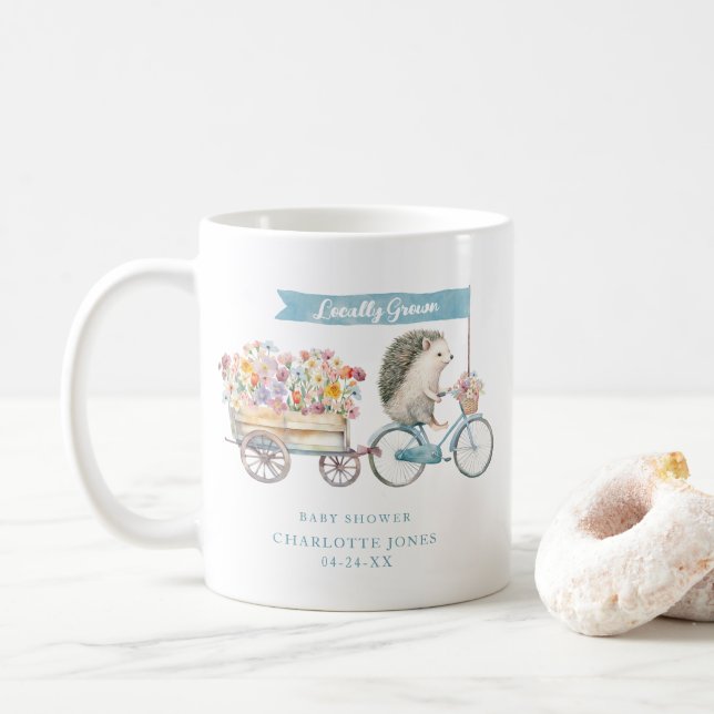 Igel Baby Shower Tasse - Vor Ort gezüchtete Blüten (Mit Donut)