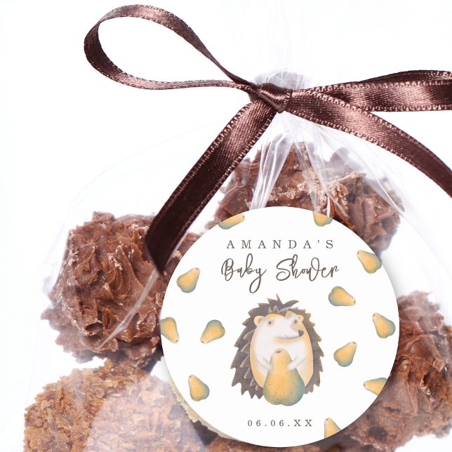 Igel Babydusche Runder Aufkleber (Von Creator hochgeladen)