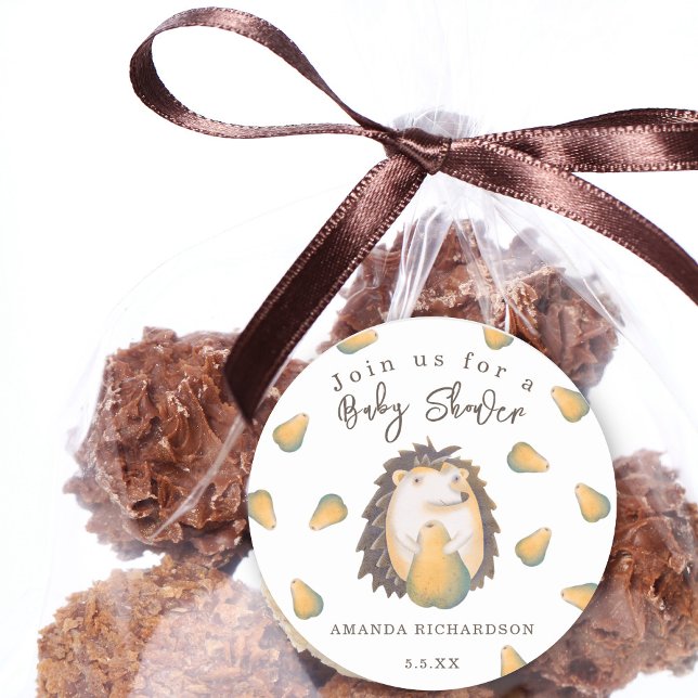 Igel Babydusche Runder Aufkleber (Von Creator hochgeladen)