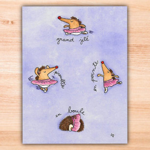Igel-Ballett Postkarte von Nicole Janes