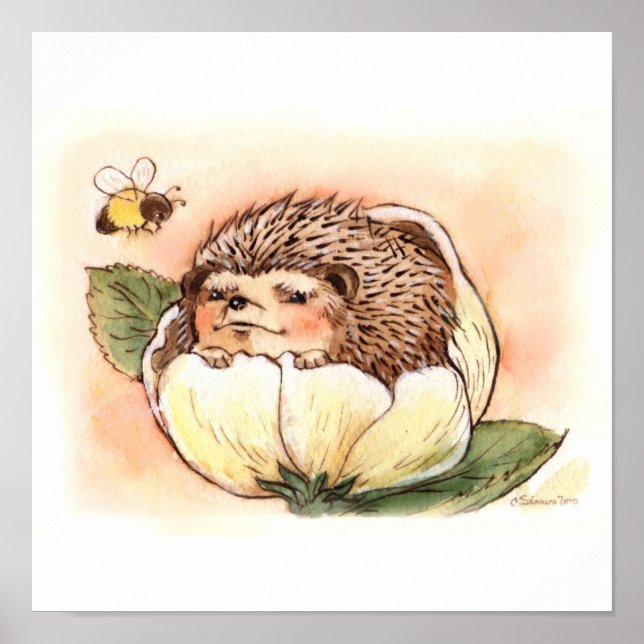 Igel Blume Baby Poster (Vorne)