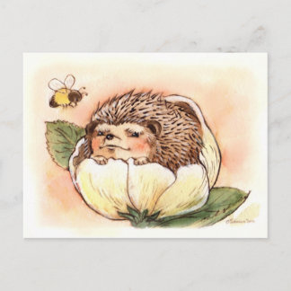 Igel Blume Baby Watercolor Postkarte