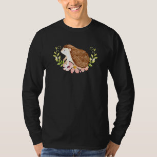 Igel Blume Bouquet Watercolor Kunst, Dichtung und  T-Shirt