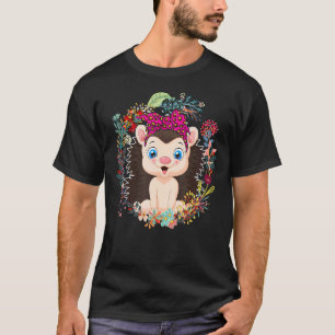 Igel Bow Krawatte Leopard Blume Familie Happy Moth T-Shirt