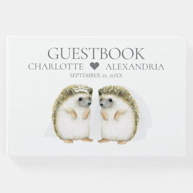Igel Brides Niedliche Lesbische Homosexuelle Hochz Gästebuch (Vorderseite)
