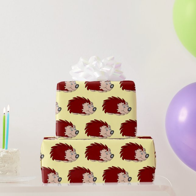 Igel-Design mit beliebigem Hintergrund Geschenkpapier (Partygeschenke)