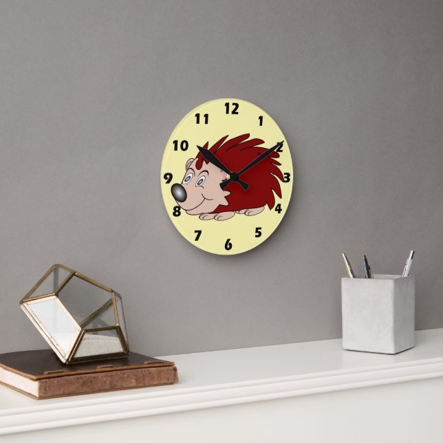 Igel-Design Runde Wanduhr (Büro)