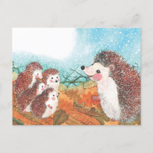Igel, die miteinander reden postkarte