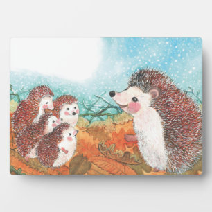Igel, die miteinander sprechen Illustration Fotoplatte