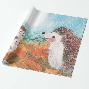 Igel, die miteinander sprechen Illustration Geschenkpapier