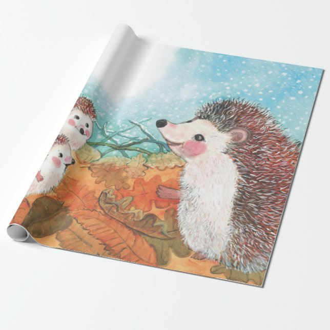 Igel, die miteinander sprechen Illustration Geschenkpapier (Ungerollt)