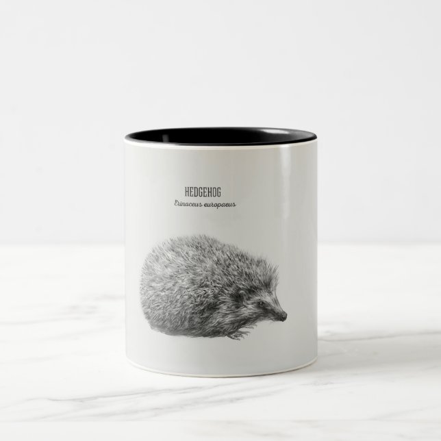 'Igel Drawing Zweifarbige Tasse (Mittel)