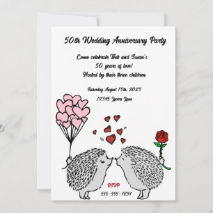 Igel-Einladungen zum 50. Hochzeitstag Einladung