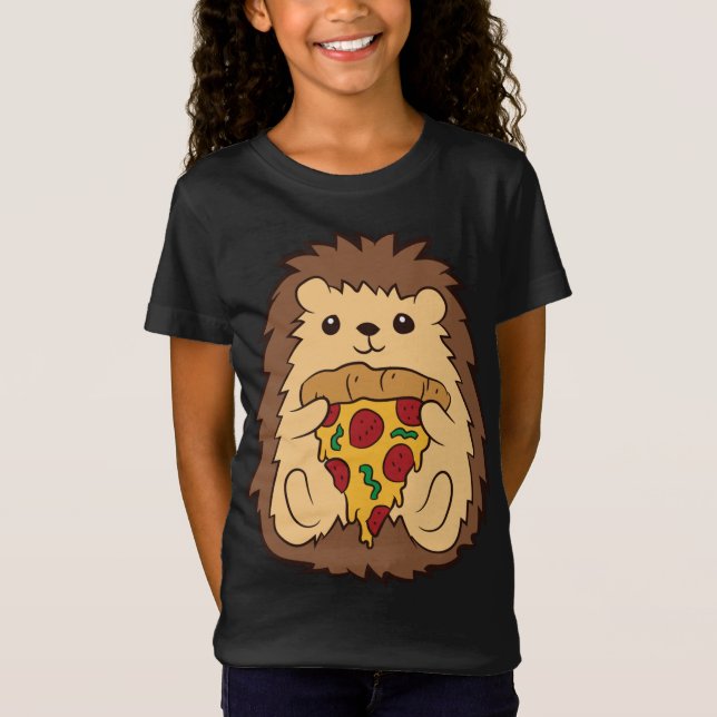 Igel Ess Pizza Fast Food Pizza Igel T-Shirt (Vorderseite)