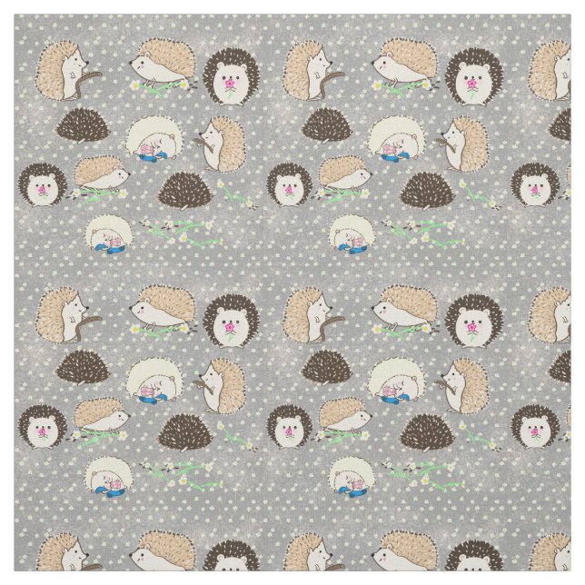 Igel Fabric - niedliche Kreterkunst von Leah G Stoff (Muster)