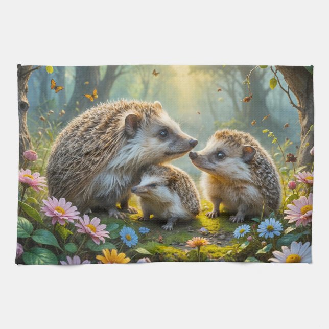 Igel Familienküche Handtuch (Horizontal)