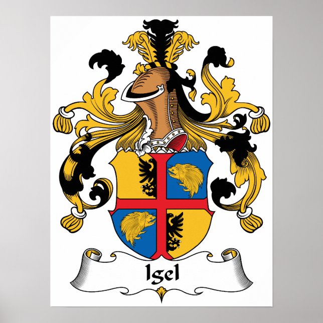 Igel Familienwappen Poster (Vorne)