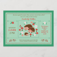 Igel Family Unisex Kinderdusche Einladung