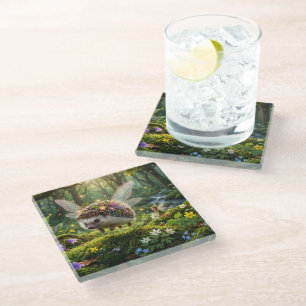 Igel Feen Whimsical Fantasy Glasuntersetzer