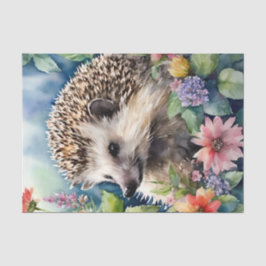 Igel Floral Watercolor Portrait Seidenpapier