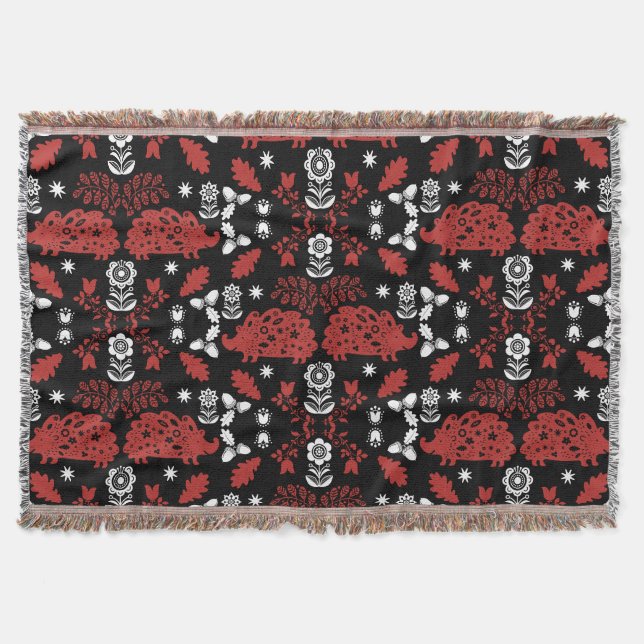 Igel Folk Art Decke (Vorderseite)