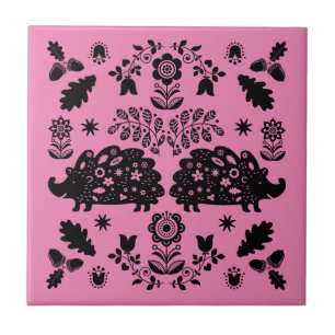 Igel Folk Art Fliese