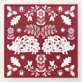 Igel Folk Art Glasuntersetzer