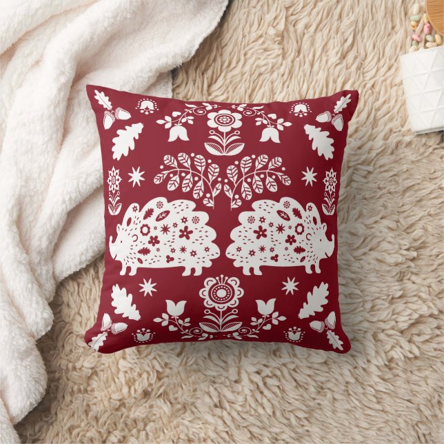 Igel Folk Art Kissen (Decke)