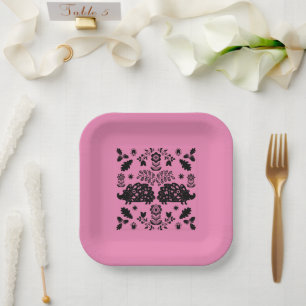 Igel Folk Art Pappteller