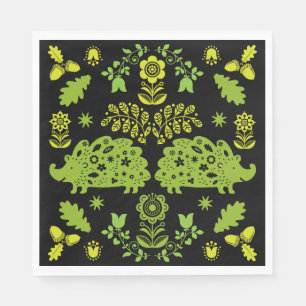 Igel Folk Art Serviette