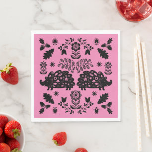 Igel Folk Art Serviette