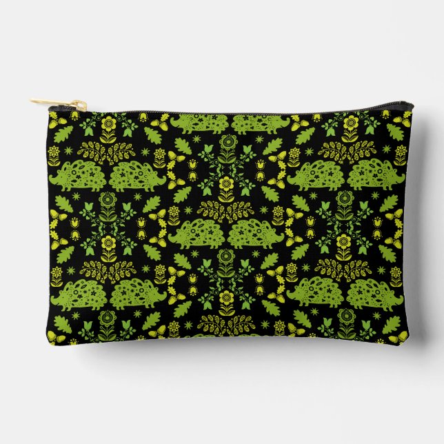 Igel Folk Art Zubehörtasche (Vorderseite)