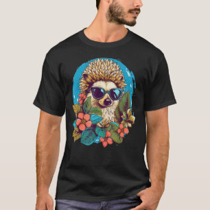 Igel Frühlingsflora Natur Süße Tier Drucken 1 T-Shirt