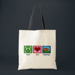 Igel für eine friedliche Liebe Tragetasche<br><div class="desc">Ein Friedenszeichen,  ein Herz und ein niedlicher Igel. Ich Liebe mein stacheliges Haustier.</div>