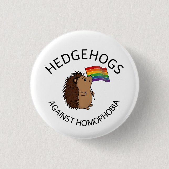 Igel gegen Homophobieknopf Button (Vorderseite)